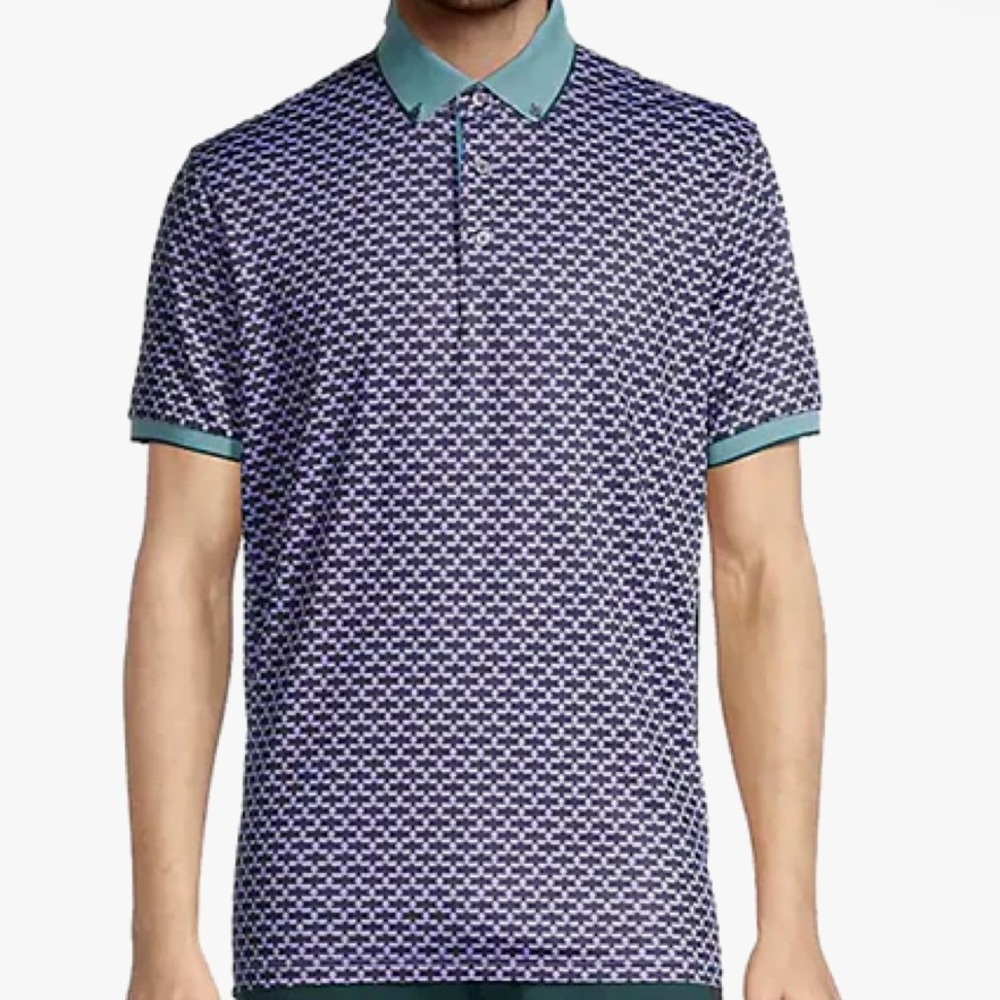 Greyson Blue and Purple Geometric Polo